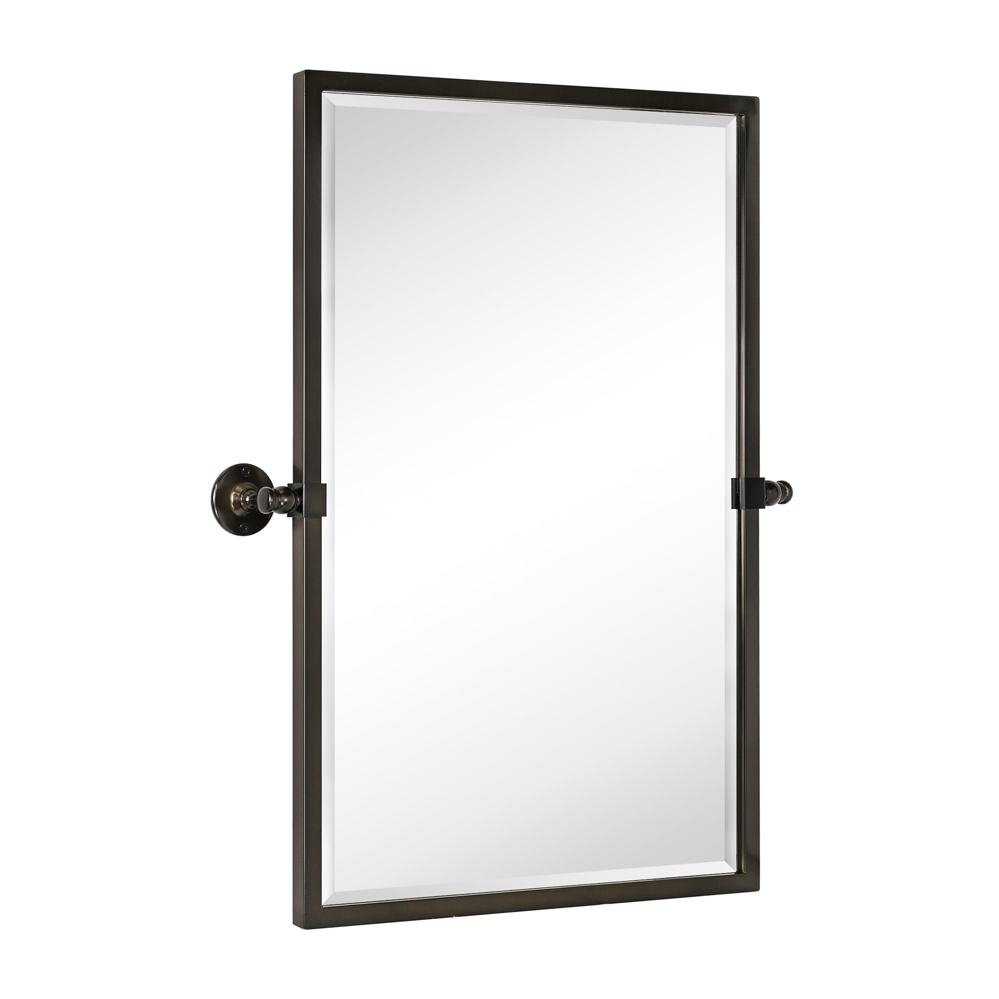 TEHOME Oil Rubbed Bronze Metal Framed Pivot Rectangle Bathroom Mirror
