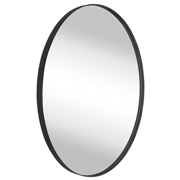 TEHOME Javell Oval Black Bathroom Mirror 20" x 30" Metal Framed Vanity