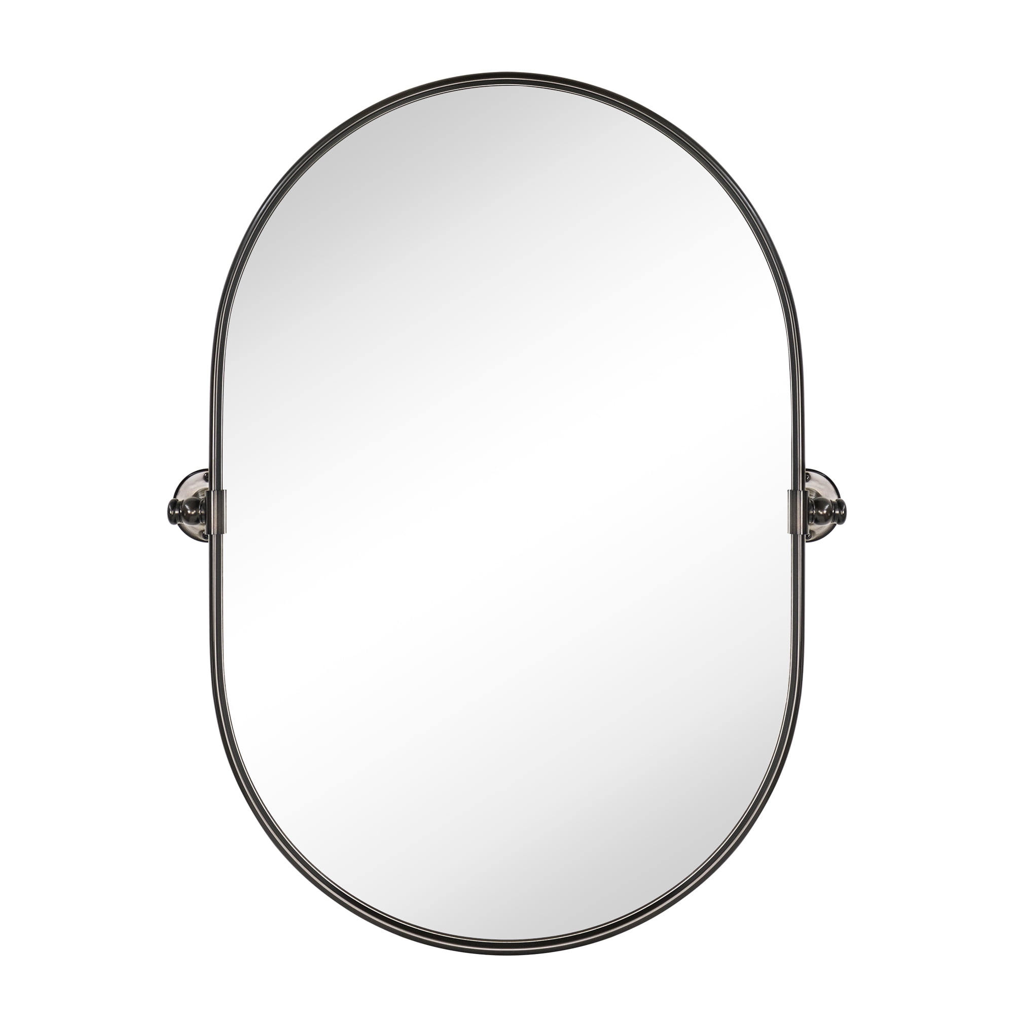 TEHOME Oval Oil Rubbed Bronze Pivot Bathroom Mirror Pill Shaped Tilting 