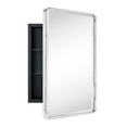 thumbnail image 1 of TEHOME Surface Mount 16x24'' Chrome Bathroom Medicine Cabinet with Mirror Chrome Metal Framed Rounded Rectangle Medicine Cabinet with Beveled Mirror, 1 of 8
