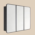 thumbnail image 1 of TEHOME Triple Door Bathroom Medicine Cabinet with Mirror, 30x40 Inch, Black Metal Frame, Soft Close Hinges, Adjustable Glass Shelves, Surface & Recessed Mount Vanity Cabinet, Fully Assembled, 1 of 10