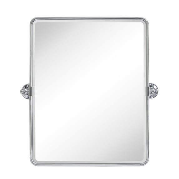TEHOME Woodvale 20 in. W x 24 in. H Small Rectangular Metal Framed Wall Mounted Bathroom Vanity Mirror in Polished Nickel