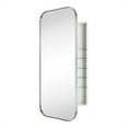thumbnail image 1 of TEHOME burshed Nickel Recessed and Surface Mount Stainless Steel Metal Framed Rounded Rectangular Bathroom Cabinet with Mirror 20x40'', 1 of 8