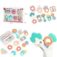 TEICHKJ Safe and Soft BPAFree Silicone Teether Rattle Toys for Babies