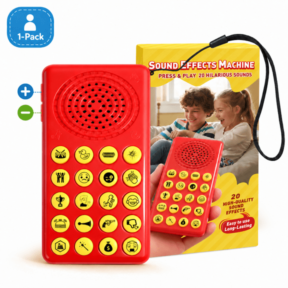 TEIPUERY Sound Effects Machine for Kids, 20 Funny Sounds with Volume Control