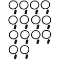 thumbnail image 1 of TEJATAN - 1.5-inch, Set of 14, Black - Metal Curtain Rings with Clips and Eyelets Ã¢Â€Â“ TEJATAN (Also Known as Rings with Curtain Clips/Curtain Clip Rings/Drapery Rings/Curtain Rings with Clips), 1 of 3