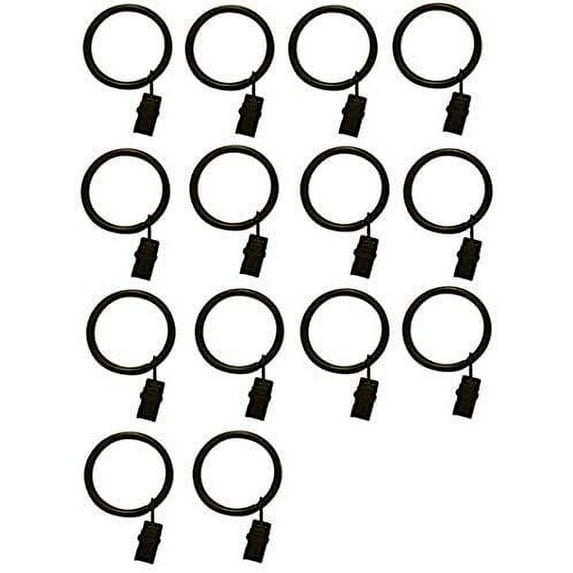 TEJATAN - 1.5-inch, Set of 14, Black - Metal Curtain Rings with Clips and Eyelets – TEJATAN (Also Known as Rings with Curtain Clips/Curtain Clip Rings/Drapery Rings/Curtain Rings with Clips)