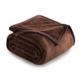 thumbnail image 1 of TEKAMON Fleece Bed Blankets Queen Size Plush Fuzzy Soft Lightweight Breathable Reversible Blanket Microfiber, 90"x90", Brown, 1 of 10