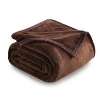 TEKAMON Fleece Bed Blankets Queen Size Plush Fuzzy Soft Lightweight Breathable Reversible Blanket Microfiber, 90"x90", Brown