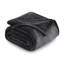 TEKAMON Fleece Bed Blankets Queen Size Plush Fuzzy Soft Lightweight Breathable Reversible Blanket Microfiber, 90"x90", Grey
