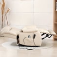 thumbnail image 1 of TEKAMON Infinite Position Lift Recliner Chair for Elderly with Heat Massage and Extended Footrest Lay Flat Sleeping Leather Dual Motor Power Lift Chair for Living Room (Beige), 1 of 11