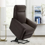 TEKAMON Lift Chairs with Kneading Massage Power Recliner Chair for Living Room, Velvet Fabric (Brown)