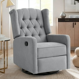 Home Theater 360 Swivel Rocking Recliner Glider Rocker Chair Nursery Backrest Footrest Floral Fabric Armchair Sofa for Living Room Entertainment Navy Walmart