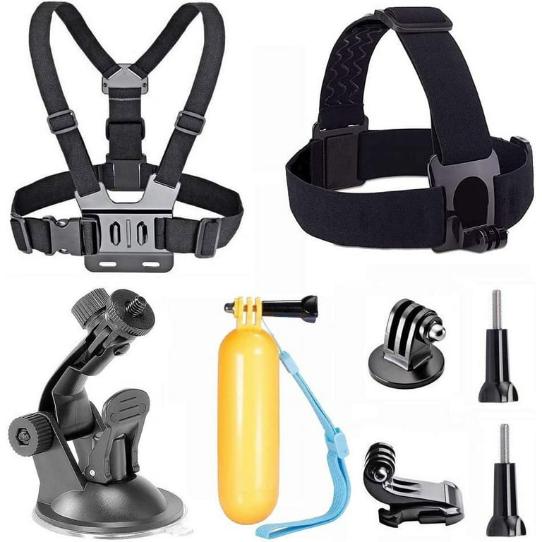 TEKCAM Action Camera Chest Mount Strap Head Strap Suction Cup Floating Hand  Grip Accessory Kit Compatible with Gopro Hero 9 8/AKASO EK7000/Brave 4/V50  Elite/Dragon Touch/Apexcam and More 