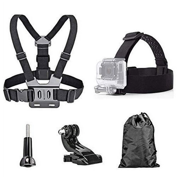 TEKCAM Action Camera Head Strap Chest Harness Belt Mount with Carrying Pouch Compatible with Gopro Hero 8 7 6/AKASO EK7000 Brave 4 V50/Crosstour 4k/Campark/DBPOWER/Dragon Touch Waterproof Camera