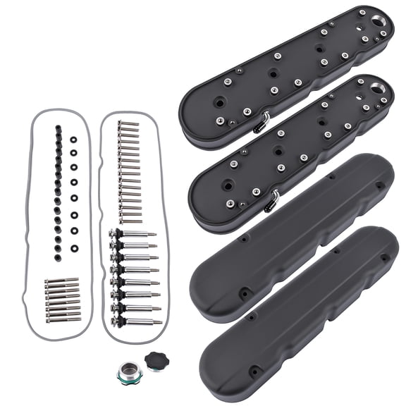 TEKKOAUTO Black Engine Valve Covers for Chevy GM LS1 LS2 LS3 LS6 LS7 4.8 5.3 5.7 6.2L 7.0L