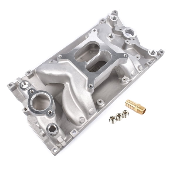 TEKKOAUTO Dual Plane Vortec Intake Manifold For Small Block Chevy 350 11996-up Vortec 1500-6500 RPM