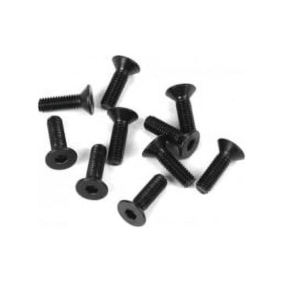 TEKNO RC LLC M3x10mm Flat Head Screws- Black 10pcs TKR1323 Electric Car/Truck Option Parts