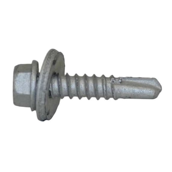 Self-Drilling Screw, #12 x 1 in, Climaseal Steel Flange Hex Head External Hex Drive, 250 PK