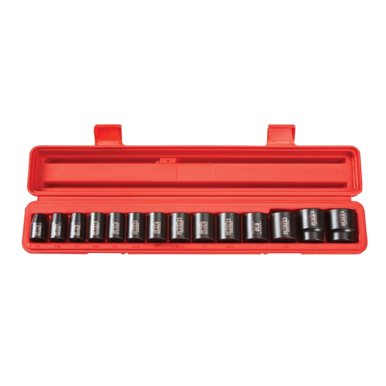 TEKTON 1/2 Inch Drive 12Point Impact Socket Set, 14Piece (3/8 11/4