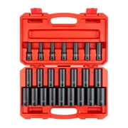 TEKTON 1/2 Inch Drive Deep 6-Point Impact Socket Set with Case, 23-Piece 10 - 32 mm | SID92330