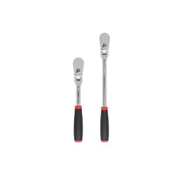 TEKTON 1/2 Inch Drive Flex Head Non-Quick-Release Comfort Grip Ratchet Set, 2-Piece (10-1/2, 14 in.) | SRH92202