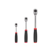 TEKTON 1/4, 3/8, 1/2 Inch Drive Quick-Release Comfort Grip Ratchet Set, 3-Piece 6, 8, 10-1/2 in. | SRH91101