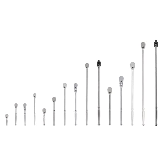 TEKTON 1/4, 3/8, 1/2 Inch Drive Non-Quick-Release Ratchet and Breaker Bar Set (15-Piece) | SDR99901