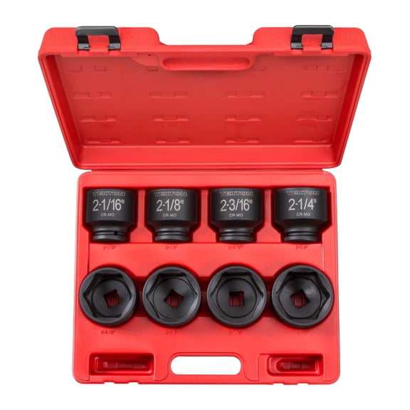 TEKTON 3/4 Inch Drive Shallow 6-Point Impact Socket Set with Case, 8-Piece (2-1/16 - 2-1/2 in.) | 4893