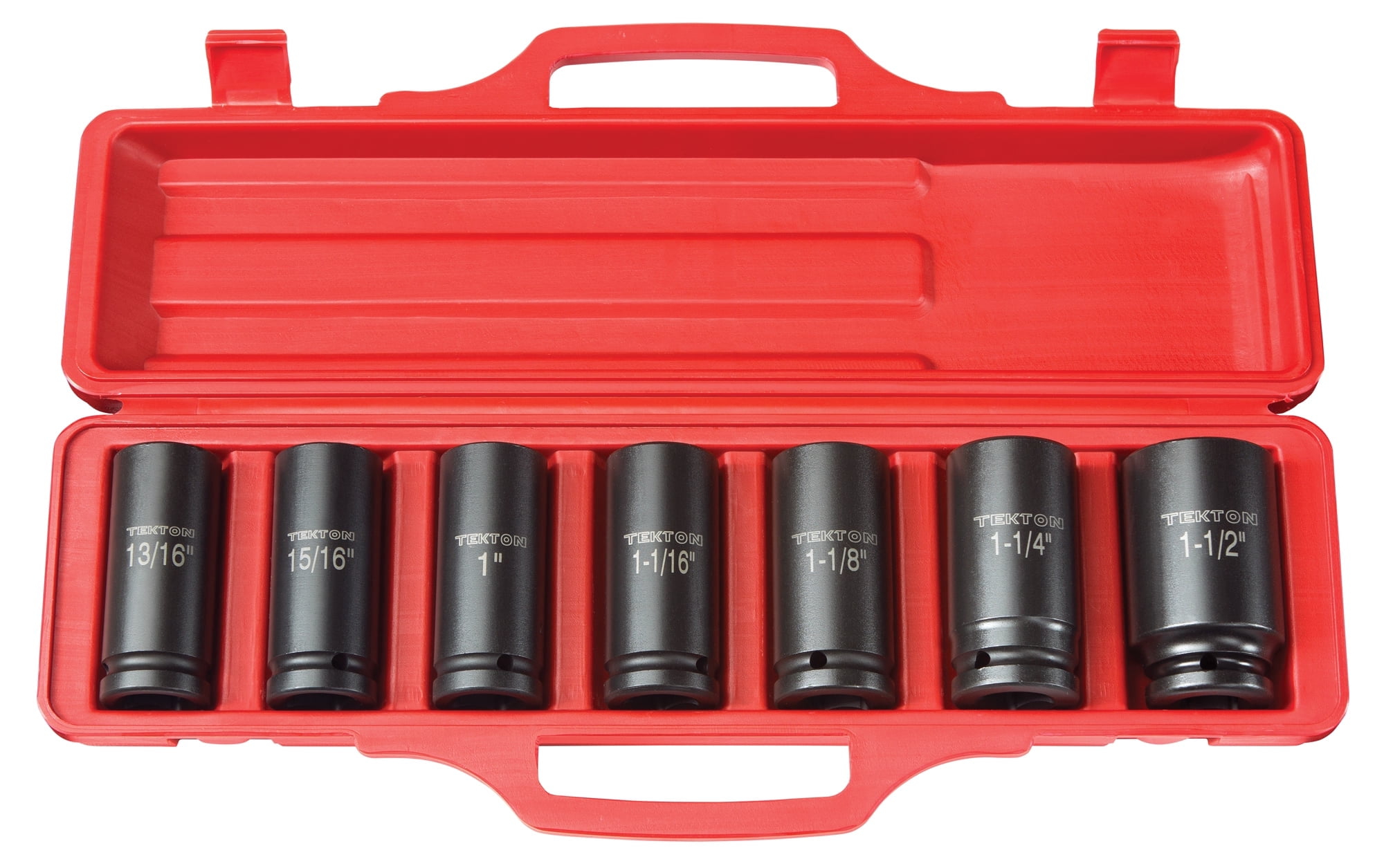 TEKTON 3/4 Inch Drive Deep 6-Point Impact Socket Set with Case, 7-Piece (13/16 - 1-1/2 in.) | 4890