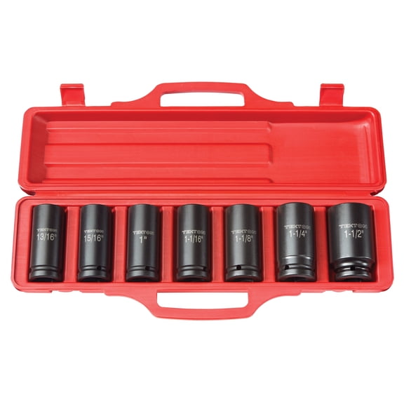 TEKTON 3/4 Inch Drive Deep 6-Point Impact Socket Set with Case, 7-Piece (13/16 - 1-1/2 in.) | 4890