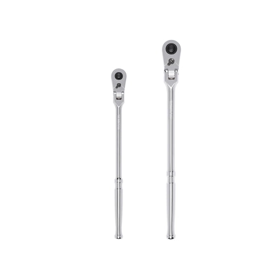 TEKTON 3/8, 1/2 Inch Drive Flex Head Quick-Release Long Ratchet Set, 2-Piece (12, 14 in.) | SRH99301