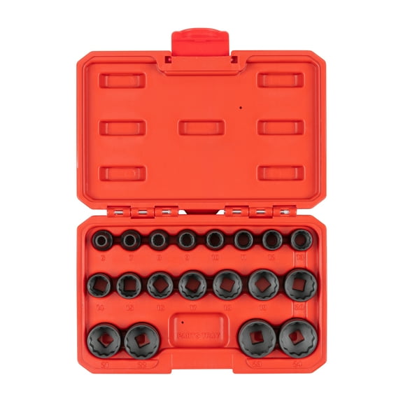 TEKTON 3/8 Inch Drive 12-Point Impact Socket Set, 19-Piece (6 - 24 mm) | SID91306