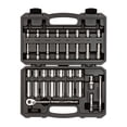thumbnail image 1 of TEKTON 3/8 Inch Drive Shallow and Deep 6-Point Socket and Ratchet Set with Case, 34-Piece (1/4 - 1 in.) | SKT15101, 1 of 7