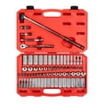 thumbnail image 1 of TEKTON 3/8 Inch Drive Shallow and Deep 6-Point Socket and Ratchet Set with Case, 73-Piece (1/4-1 in., 6-24 mm) | SKT15311, 1 of 7