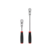 TEKTON 3/8 Inch Drive Flex Head Non-Quick-Release Comfort Grip Ratchet Set, 2-Piece 8, 12 in. | SRH91202