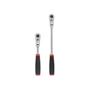 TEKTON 3/8 Inch Drive Flex Head Quick-Release Comfort Grip Ratchet Set, 2-Piece 8, 12 in. | SRH91302