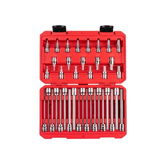 TEKTON 3/8 Inch Drive Hex Bit Socket Set with Case, 38-Piece (1/8 - 3/8 in., 3 - 10 mm) | SHB91316