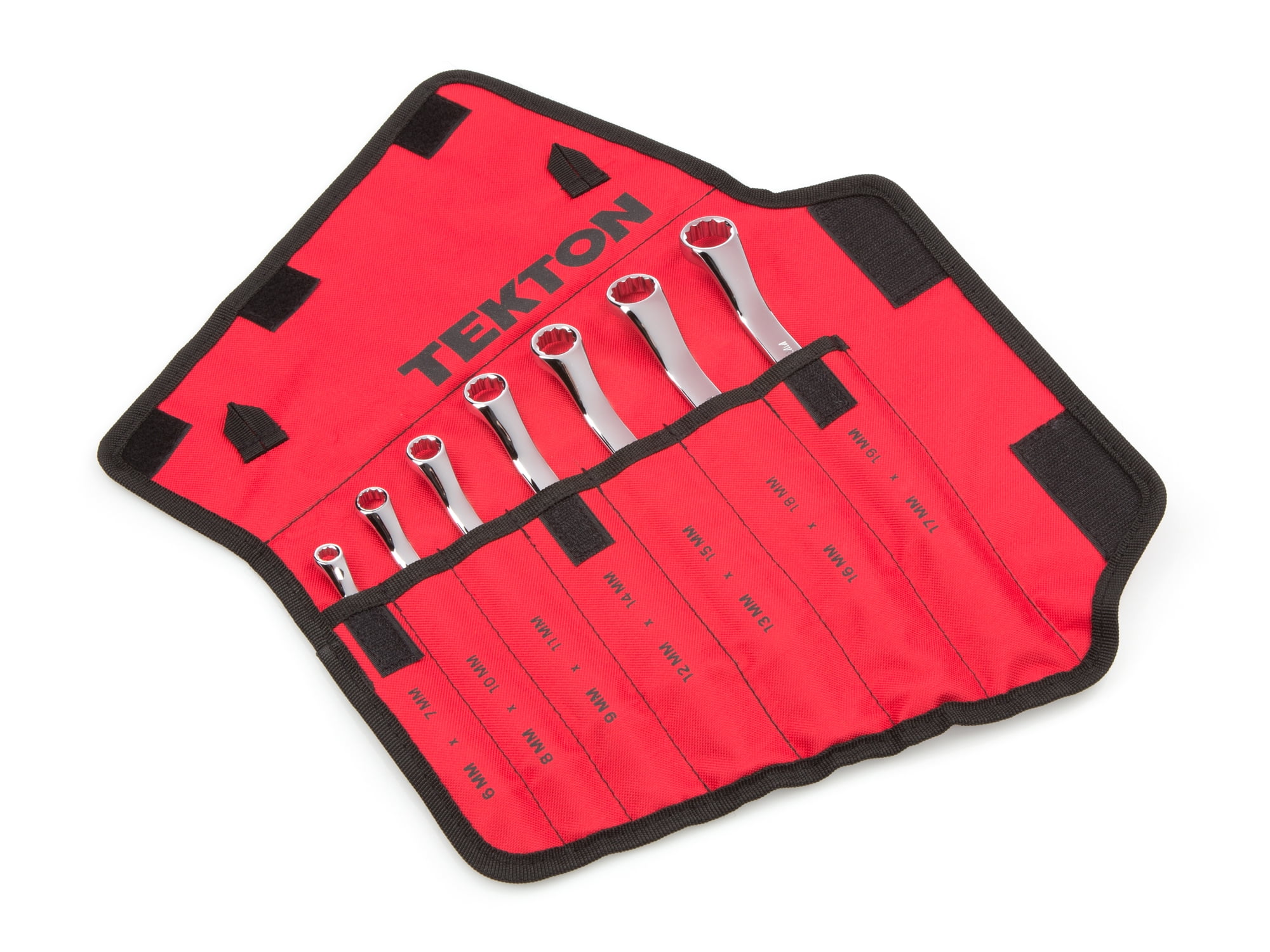 TEKTON 45-Degree Offset Box End Wrench Set, 7-Piece (6-19 mm) - Pouch | WBE24507