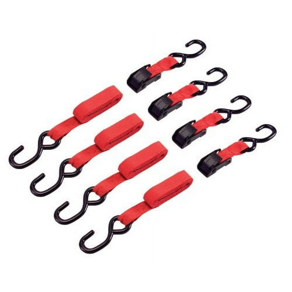 TEKTON 6217 6-Foot by 7/8-Inch Cam Buckle Tie Downs, 4-Piece Multi-Colored