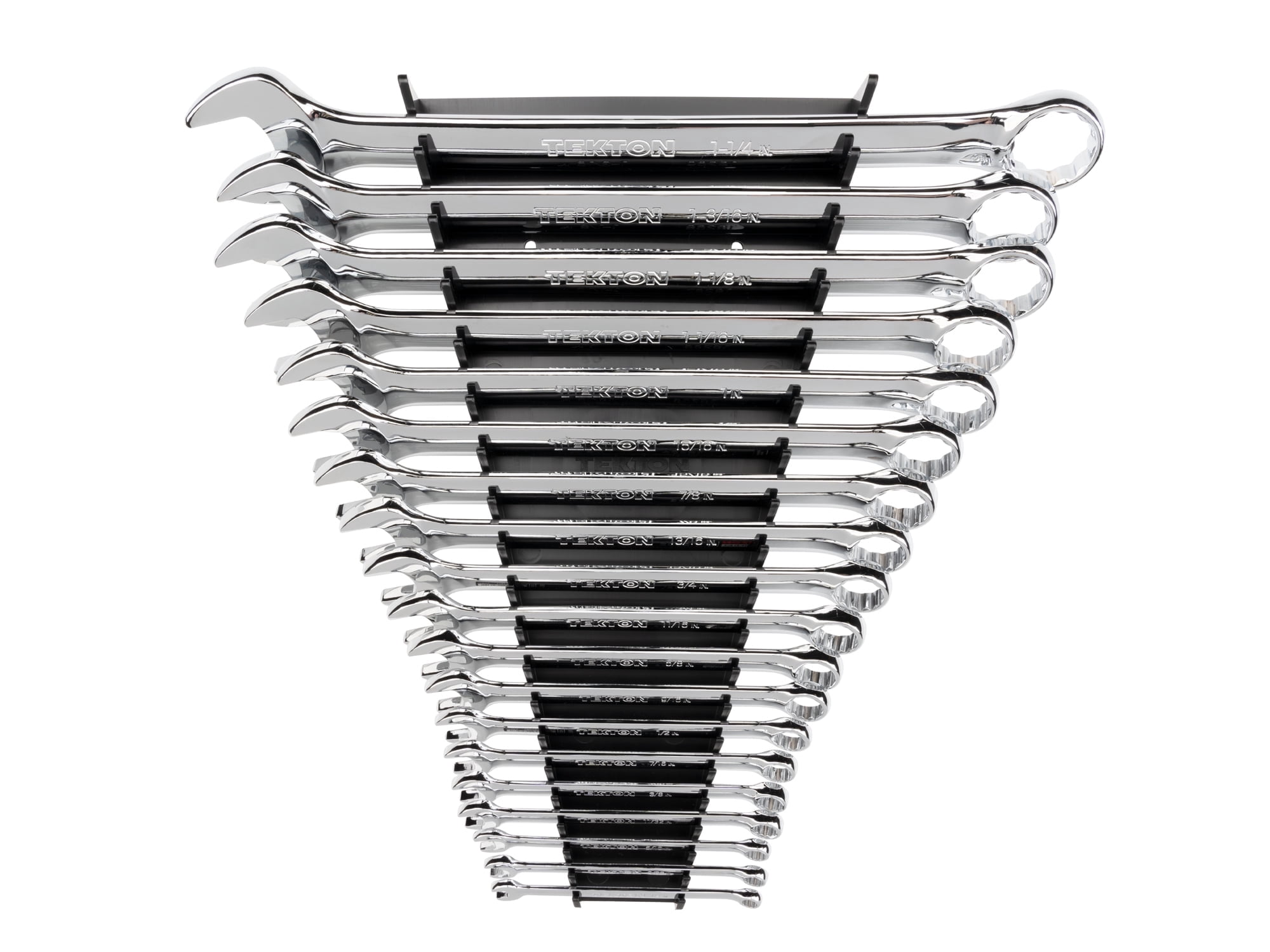 TEKTON Combination Wrench Set with Rack, 19-Piece (1/4 - 1-1/4 in.) | WCB91102
