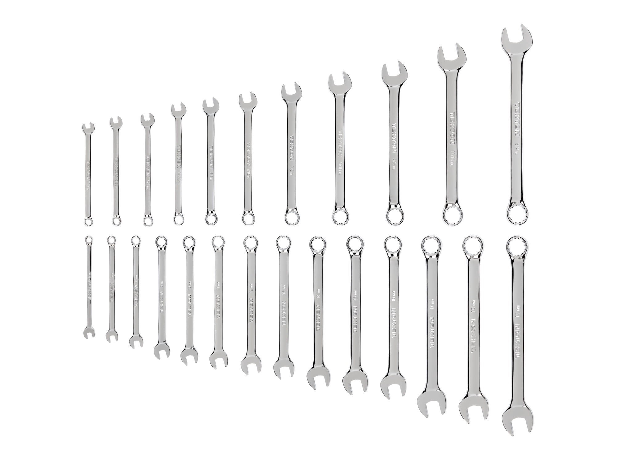 TEKTON Combination Wrench Set, 25-Piece (1/4 -3/4 in., 6-19 mm) | WCB90305