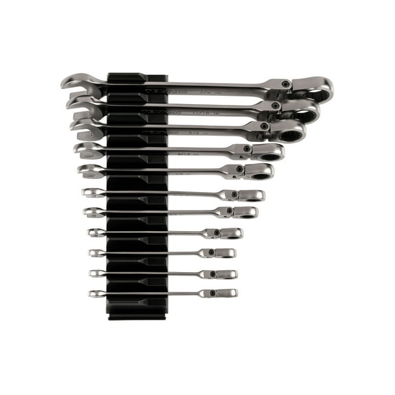 TEKTON Flex Head 12-Point Ratcheting Combination Wrench Set with Modular Wrench Organizer, 11-Piece (1/4-3/4 in.) | WRC95300