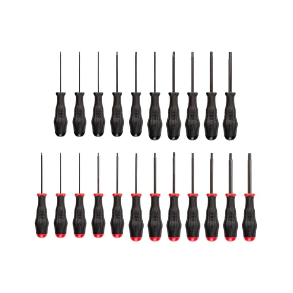 TEKTON Hex High-Torque Black Oxide Blade Screwdriver Set, 22-Piece (5/64 - 5/16 in., 1.5 - 8 mm) | DHX91301