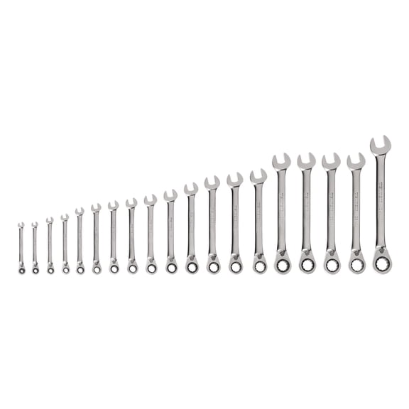 TEKTON Reversible 12-Point Ratcheting Combination Wrench Set, 19-Piece (6-24 mm) | WRC94003