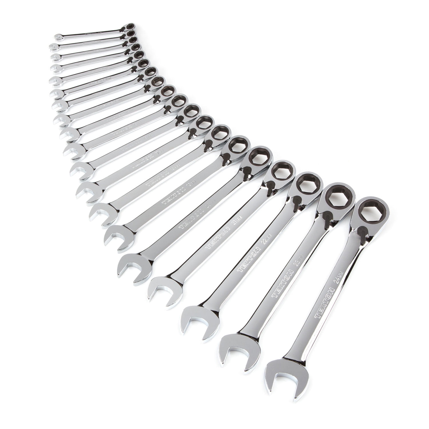 TEKTON WRN56197 Reversible Ratcheting Combo 6 to 24 mm Wrench Set