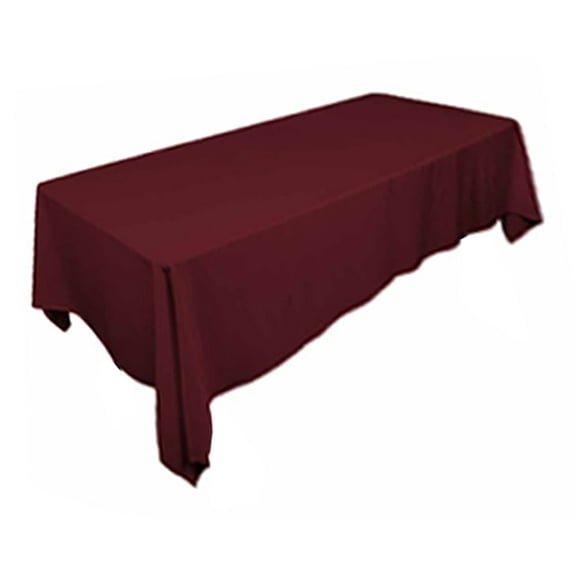 TEKTRUM 54 X 84 INCH 54"X84" RECTANGULAR POLYESTER TABLECLOTH - THICK/HEAVY DUTY/DURABLE FABRIC - BURGUNDY COLOR
