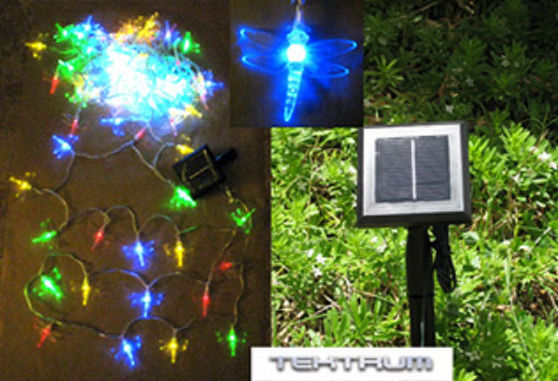 TEKTRUM 56 FT-LONG 100 COLOR DRAGONFLY TWO-IN-ONE SOLAR STRING FAIRY LIGHTS OUTDOOR - THICK WIRES/HEAVY DUTY STRING/BRIGHT LED