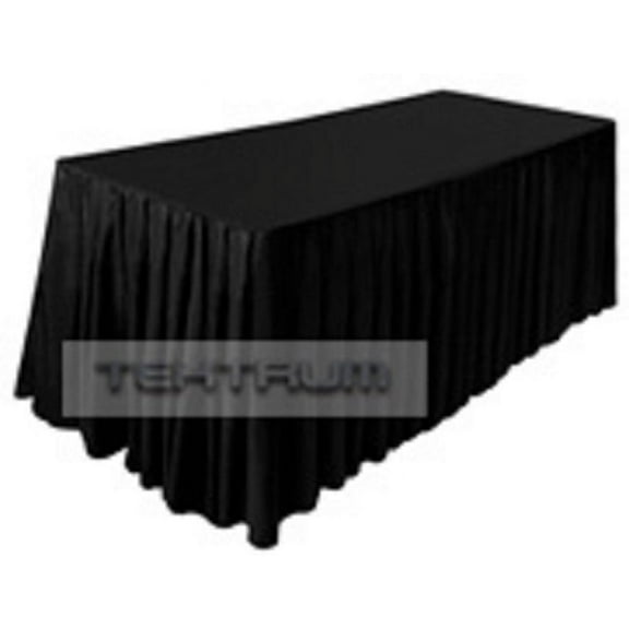 NEW 8' FT LONG FITTED TABLE DJ JACKET SKIRT COVER FOR TRADE SHOW - BLACK COLOR