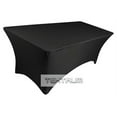 thumbnail image 1 of TEKTRUM 8 FT LONG RECTANGULAR STRETCH TABLECLOTH DJ JACKET COVER FOR TRADE SHOW - PREMIUM FABRIC  - BLACK COLOR, 1 of 4